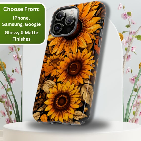 Boho Sunflower Phone Case: Floral Design, Protective TPU