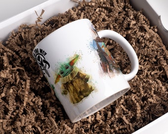 330Ml Mug The Mandalorian - Birthday party gift idea for Men - Women - Personalized Ceramic Mug - Microwave - Dishwasher safe