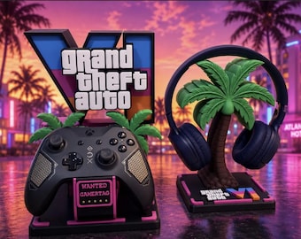 EDICIÓN LIMITADA Soporte para mando y auriculares para gamers Compatible con PS5, PS4, Xbox, Switch, PC Gaming Decoración Impresión 3D