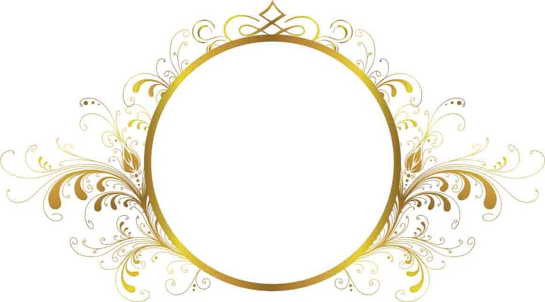 Frame Computer File, Frame, Round Gold Floral Frame Mirror Illustration ...