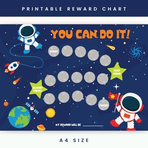 Printable Outer Space Reward Chart | Planets Sticker Chart  | Instant Download Reward Chart  | Toddler Reward Chart | Potty Training Chart