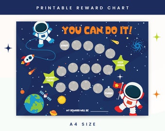 Printable Outer Space Reward Chart | Planets Sticker Chart  | Instant Download Reward Chart  | Toddler Reward Chart | Potty Training Chart