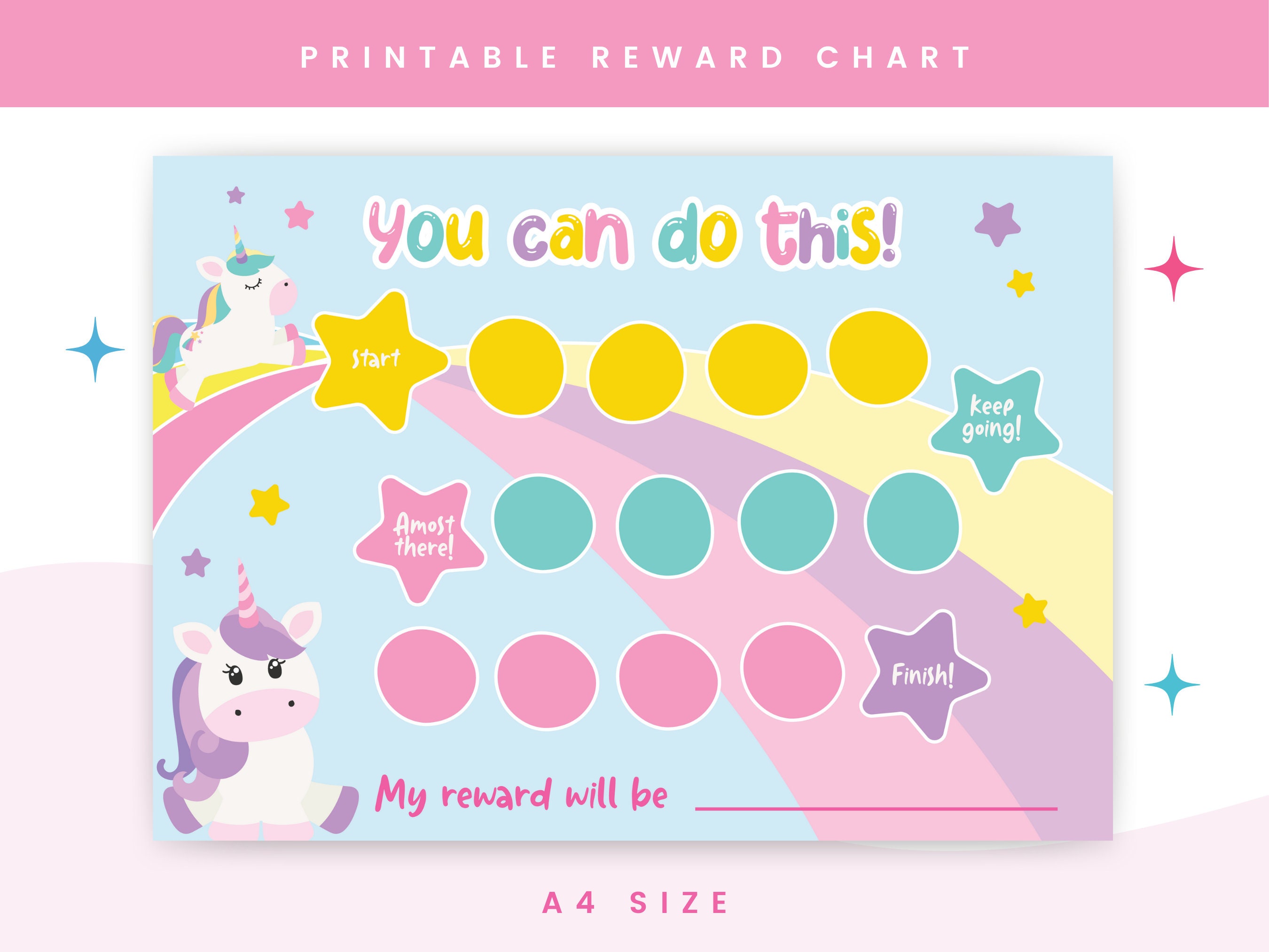 Printable Unicorn Reward Chart Chore Chart Printable Growth Chart ...
