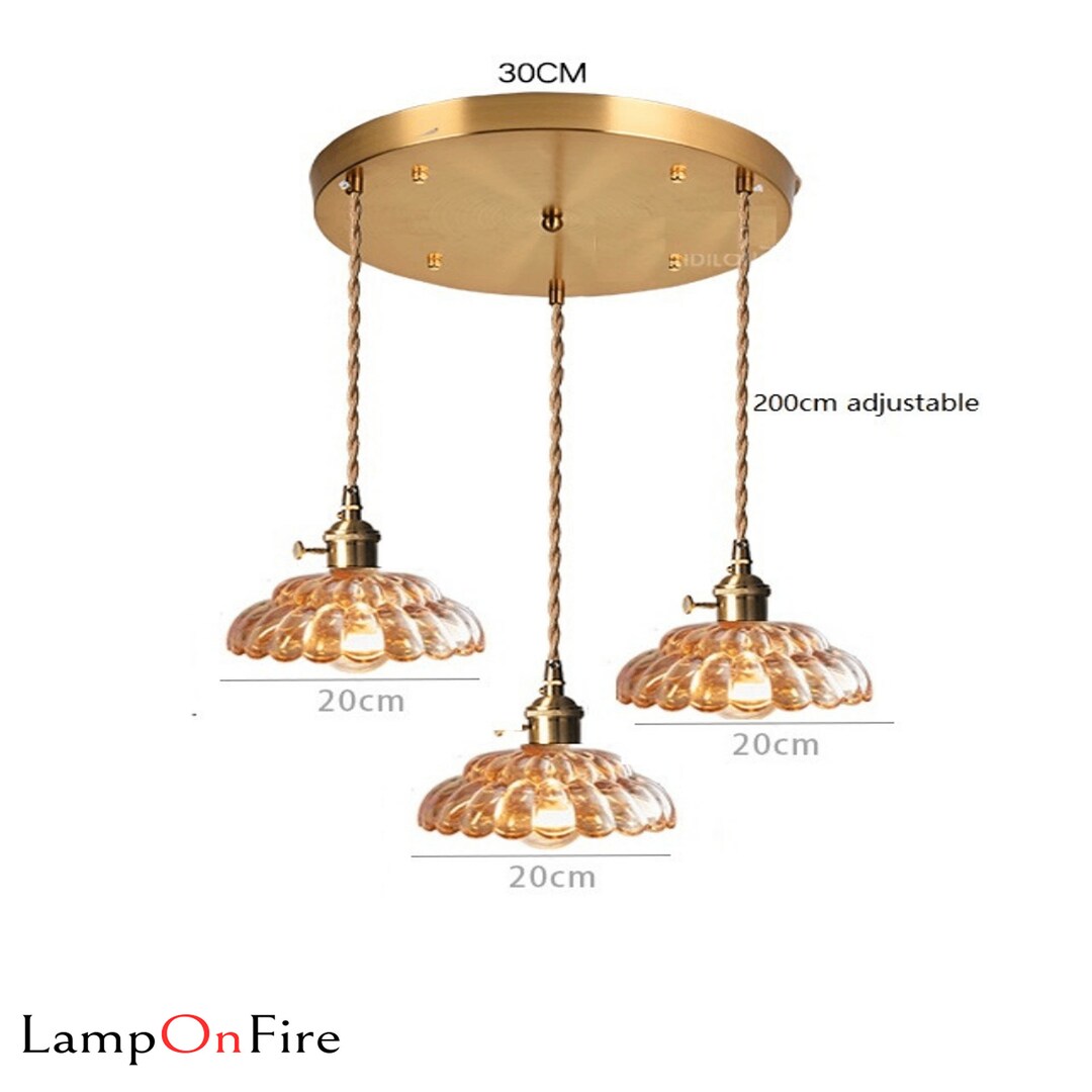 Kitchen Island Lightning Pendant Ceiling Lamp Art Glass Etsy