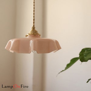 French Glass Pendant Lights Dining Room Kitchen Bedside Aisle Suspension Luminaire Macaron Ceiling Pendant Lamps