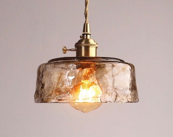 Modern Brass Glass Pendant Light Vintage Hanging Lamp For Ceiling Dining Room Living Room Bedroom Chandelier Home Decoration