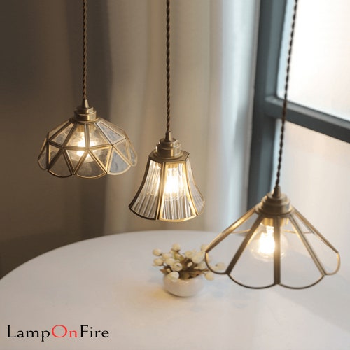 Éclairage d'îlot de cuisine | Plafonnier suspendu | Lumière en verre d'art | Plafonnier en vitrail | Décor à la maison Lampe Lightning | Fleur Pendentif