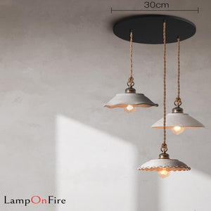 Loft Style Ceramic Cement Vintage Hanging Lamp Beside Dinning Room Restaurant Bar Coffee Home Indoor Decor LED Pendant Lights Bulb Included