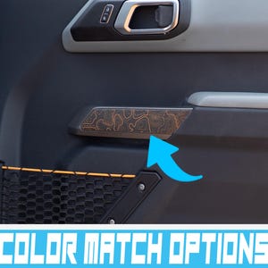 Bronco Topo Front Door Grab Handle Overlay 2021–2025 | Topography Pattern Vinyl Wrap Interior Trim Decal overlay 2021+ Ford Bronco