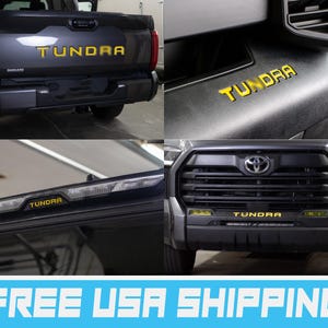 Tundra Letters Bundle Overlay Inlay Vinyl Decal Set for 2022, 2023 & 2024 Toyota Tundra