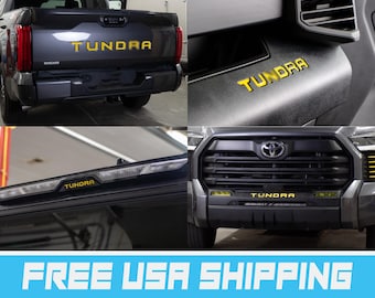 Letras Elevadas Negras Brillantes Para Portón Trasero Toyota Tundra 2014-2021 - Adhesivas, Fácil Instalación