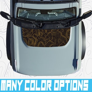 Bronco Topographic Hood Cowl Printed Wrap Decal Graphic for 2021+ Ford Bronco