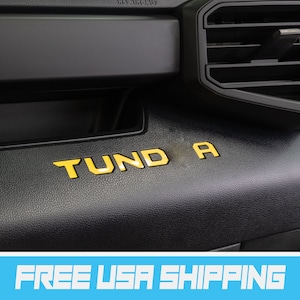 Tundra Dash Letter Vinyl Decal Set for 2022, 2023 & 2024 Toyota Tundra
