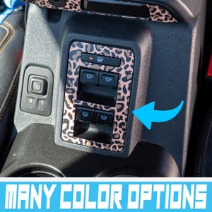 Ford Bronco Window Switch Trim Overlay 2021–2025 | Leopard Print Vinyl Wrap Interior Decal Interior Trim Wrap Cover - Ford Bronco