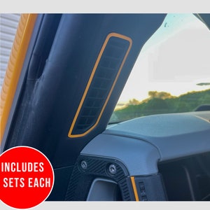 Defrost Vent Color Accent Stripe Outline Trim Vinyl Decal Overlay Accessory for 2021, 2022, 2023 & 2024 Ford Bronco (FULL SIZE)