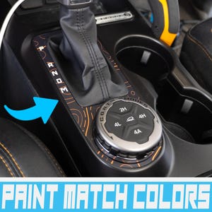 Bronco Topographie Shifter Plate Gedruckte Overlay Akzent Wrap Abziehbild für 2021, 2022, 2023, 2024 & 2025 Ford Bronco (FULL SIZE)