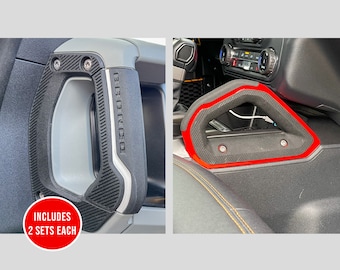 Grab Handles Combo Color Accent Stripe Inlay Trim Vinyl Decal Overlay Accessory for 2021, 2022, and 2023 Ford Bronco (FULL SIZE)