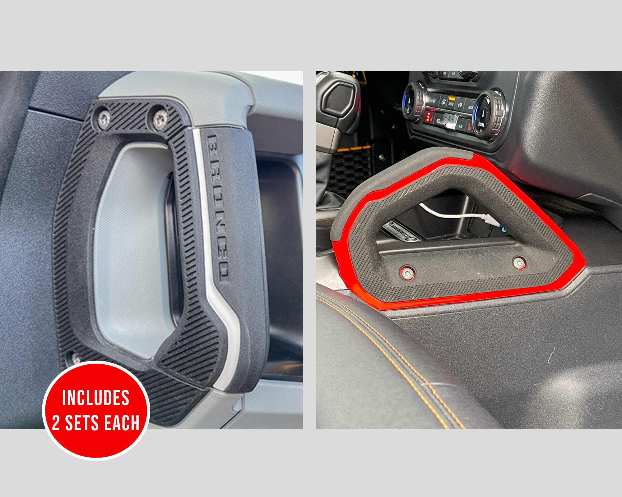 Grab Handles Combo Color Accent Stripe Inlay Trim Vinyl Decal Overlay Accessory for 2021, 2022, and 2023 Ford Bronco (FULL SIZE)