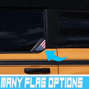 Bronco Bandeira Americana Canto da Janela Traseira Impresso Inserção Accent Wrap Decalque para 2021, 2022, 2023 e 2024 Ford Bronco (TAMANHO REAL)