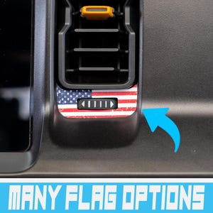 Bronco AC Vent Insert American Flag Printed Overlay Accent Vinyl Wrap Decal for 2021+  Ford Bronco (FULL SIZE)