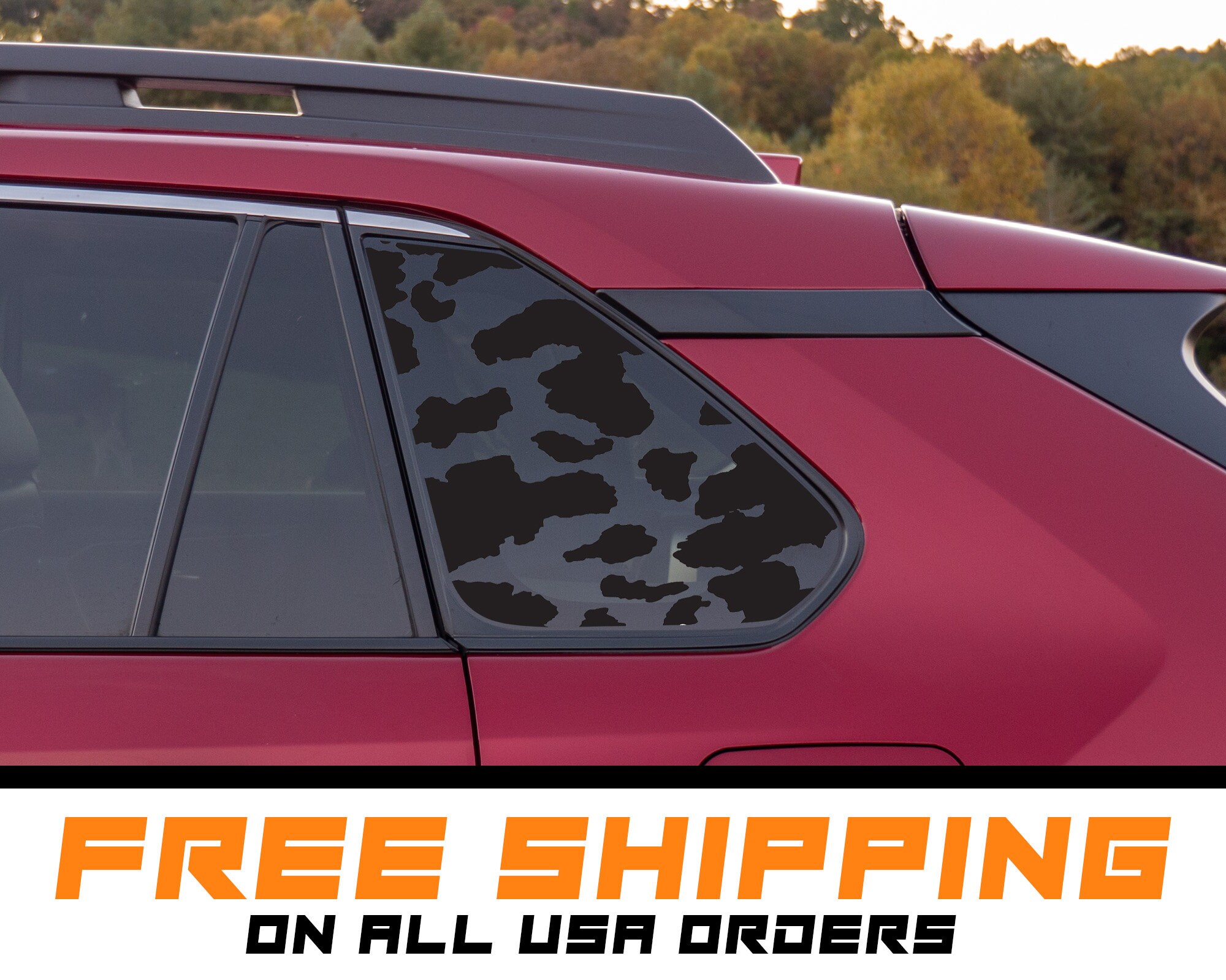 Toyota Rav4 Cow Pattern Rear Side Window Decal for 2019 - 2024