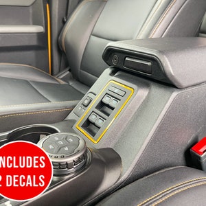 Fenster Schalter Farbe Akzent Streifen Umrandung Vinyl Aufkleber Overlay Zubehör für 2021, 2022, 2023 & 2024 Ford Bronco (FULL SIZE)