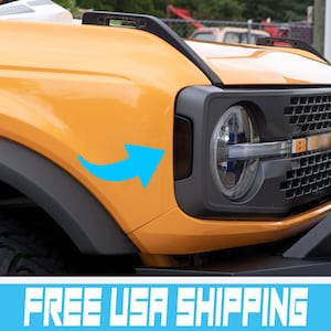 Bronco Side Marker Tint Overlays | 2021-2025 Smoke Turn Signal Covers | Full Size Bronco Light Tint Decals (2-Door & 4-Door)