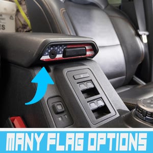 Bronco Center Console Latch American Flag Printed Overlay Accent Vinyl Wrap Decal for 2021+  Ford Bronco (FULL SIZE)