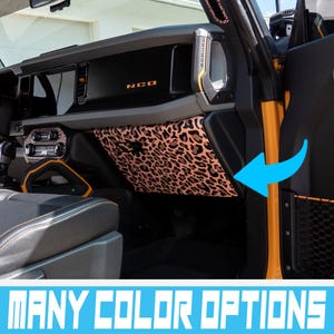 Bronco Leopard Glove Box Wrap 2021–2025 | Leopard Print Full Vinyl Overlay Interior Trim Cover | Scratch Protection | 2021+ Ford Bronco