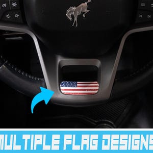 Bronco Amerikanische Flagge unteres Lenkrad Gedruckter Einsatz Akzent Wrap Aufkleber für 2021, 2022, 2023, 2024 & 2025 Ford Bronco (FULL SIZE)