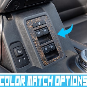 Bronco Window Switch Trim Overlay 2021–2025 | Topography Pattern Vinyl Wrap Interior Decal