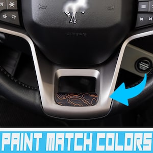 Bronco Topographie unteres Lenkrad gedruckter Einsatz Akzent Wrap Aufkleber für 2021, 2022, 2023, 2024 & 2025 Ford Bronco (FULL SIZE)