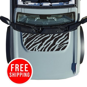 Calcomanía de vinilo Bronco Zebra Stripe Hood Cowl para Ford Bronco 2021, 2022, 2023 y 2024 (TAMAÑO COMPLETO)