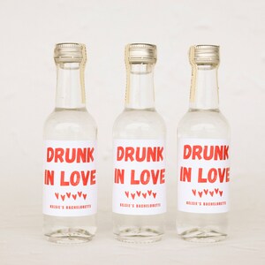 Drunk In Love Shooter Label, Bachelorette Party Favors, Custom Bachelorette Shooters, Custom Shooter Labels, Bachelorette Shooters, Shooters