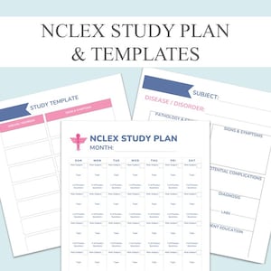 NCLEX Study Plan & Templates | NCLEX Exam | Instant Download