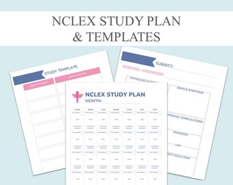 NCLEX Study Plan & Templates | NCLEX Exam | Instant Download