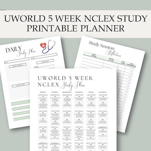 UWORLD 5 Week NCLEX Study Planner | NCLEX Exam | Instant Download