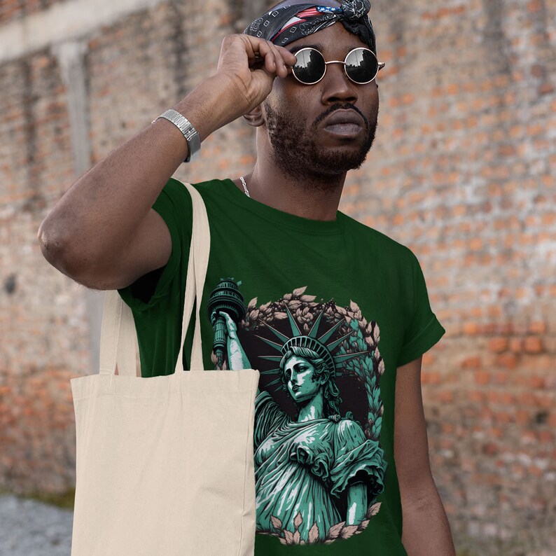 Statue of Liberty Heavy Cotton Tshirt New York Tee Shirt Etsy