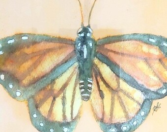 Monarch Butterfly Watercolor Print by Pink Guava Studio framed