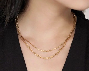 Collier chaîne en or 18 carats (2 en 1)