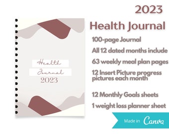 2023 Digital Fitness Planner | Health Journal | Weight loss Journal | Weight loss Planner | Calendar| Progress Calendar | Weight Loss| Ipad