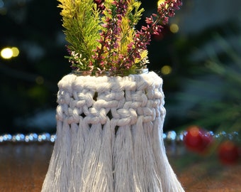 Makramee Vase / Glashülle
