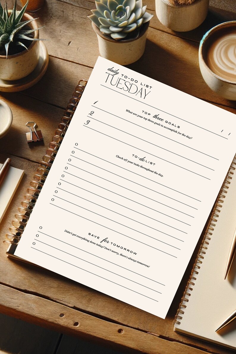 2024 Daily Planner Printable PDF Weekly Task Organizer With Todo List
