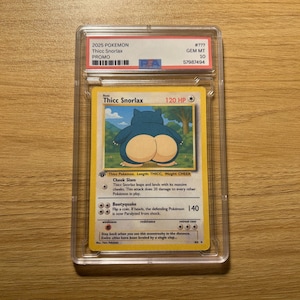 Custom Snorlax Pokemon style Card slab limited