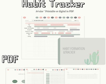 Digital Habit tracker for iPad or tablet, cute routine builder, theme, digital habit formation, daily habit change, printable, goodnotes