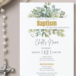 Personalized Baptismal Invitation