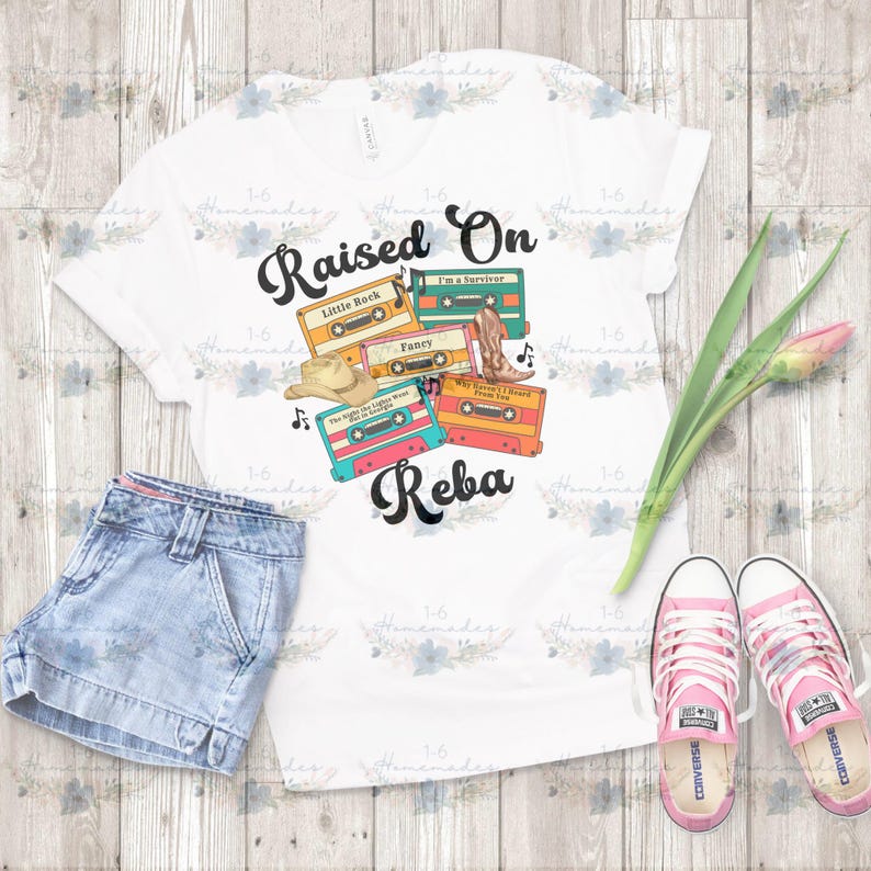 Raised on Reba PNG - Black and White Font - Retro Cassette Tape PNG ...