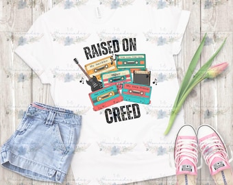 Raised on Creed PNG - Creed - Black and White Font - Instant Digital Download