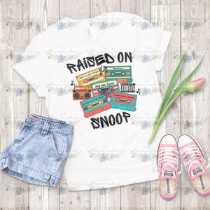 Raised on Snoop PNG - Black and White Font - Retro Cassette Tape PNG - Instant Digital Download