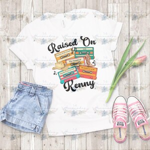 Raised on Kenny PNG - Black and White Font - Retro Cassette Tape PNG - Instant Digital Download